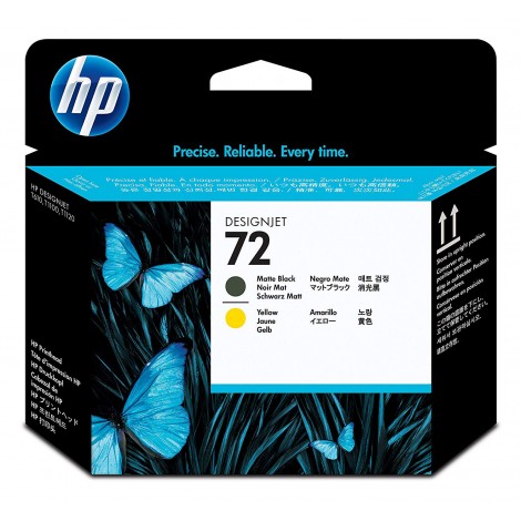 HP N72 Testina di stampa nero opaco/giallo per DESIGNJET T 1200 - 1pz - C9384A - C92H22912
