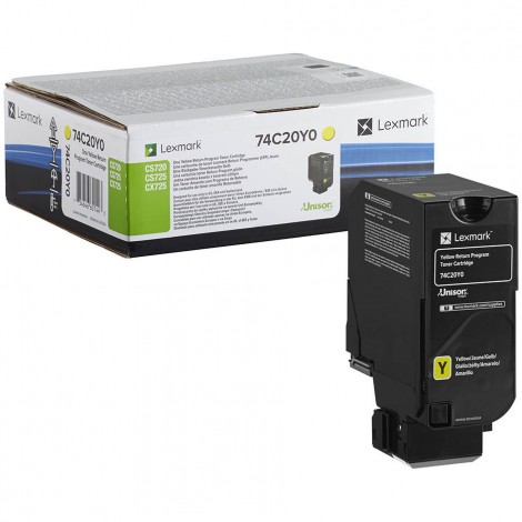 Lexmark 74C20Y0 Toner RETURN giallo per CX 725DE (3.000pg) 1pz - C92L32567