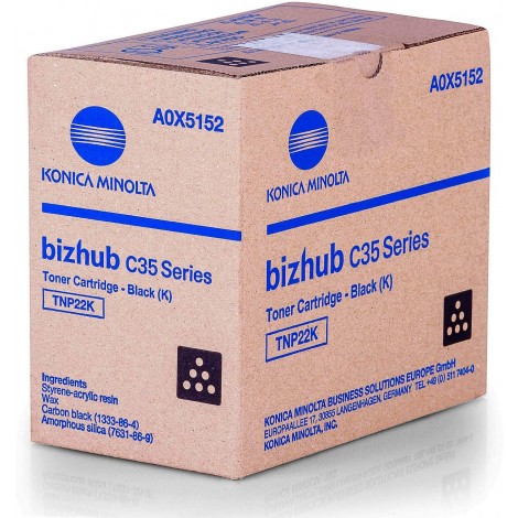 Konica-Minolta TNP22K toner nero per BIZHUB C 35 (6.000pg) 1pz - A0X5152 - C92M33238