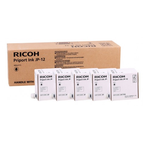 Ricoh Type JP12 inchiostro nero per PRIPORT JP 1210 (5x600ml) 1Conf. - 817104 - C92R70139