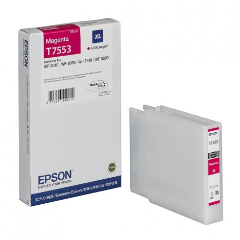 Epson T7553 XL Cartuccia inchiostro magenta per WORKFORCE WF 8090 (4.000pg) 1pz - C13T75534N - C92E22112