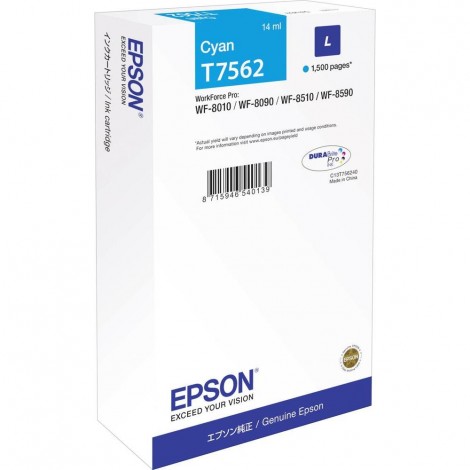 Epson T7562 Cartuccia inchiostro ciano per WORKFORCE WF 8090 (1.500pg) 1pz - C13T75624N - C92E22115