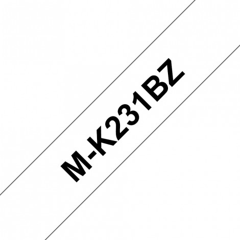Brother MK231BZ Nastro tipo M per PT-55/80, 12mm x 8m, nero su bianco - C92B61002