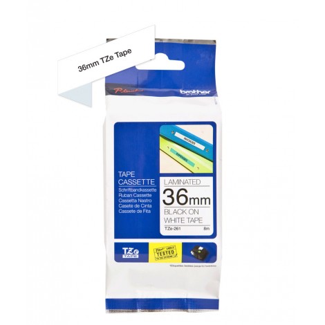 Brother TZE261 Nastro tipo TZe per PT-9500PC, 36mm x 8m, nero su bianco -  C92B61016