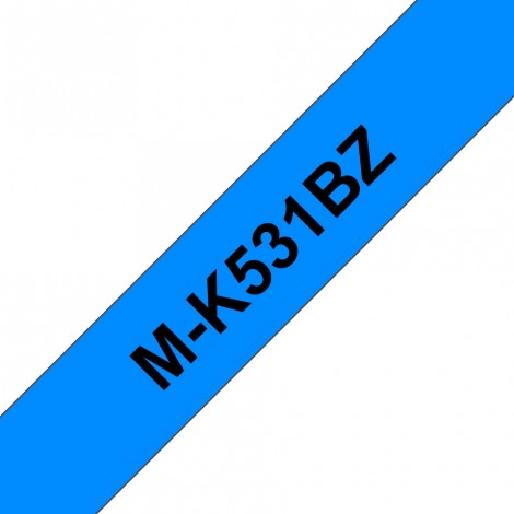 Brother MK531BZ Nastro tipo M per PT-55/80, 12mm x 8m, nero su blu - C92B61023