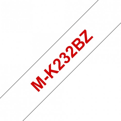 Brother MK232BZ Nastro tipo M per PT-55/80, 12mm x 8m, rosso su bianco - C92B61024