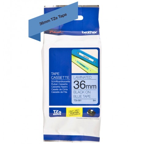Brother TZE561 Nastro tipo TZe per pt-9500PC, 36mm x 8m) nero su blu - C92B61094