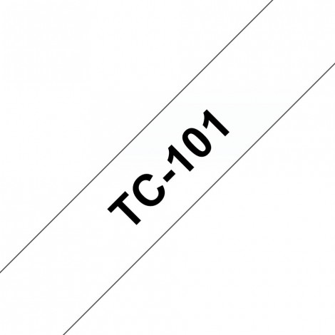 Brother TC101 Nastro tipo TC per PT-6/15/20/2000, 12mm x 7,7m, nero su trasparente - C92B61114