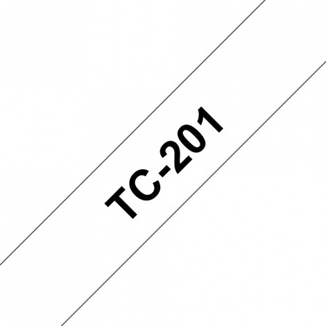 Brother TC201 Nastro tipo TC per PT-6/15/20/2000, 12mm x 7,7m, nero su bianco - C92B61118