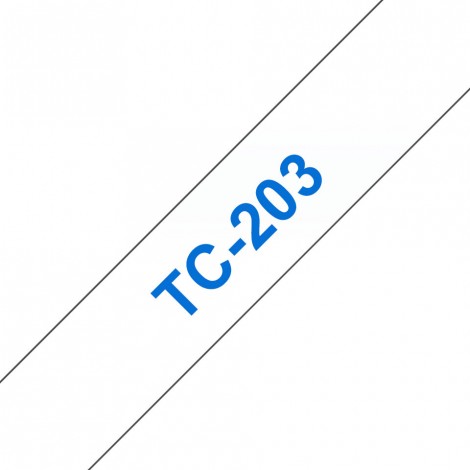 Brother TC203 Nastro tipo TC per PT-6/15/20/2000, 12mm x 7,7m, blu su bianco - C92B61120 - C92B61120