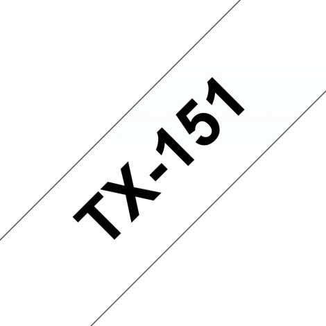 Brother TX151 Nastro tipo TX per PT-30/8000/7000, 24mm x 15m, nero su trasparente - C92B61132