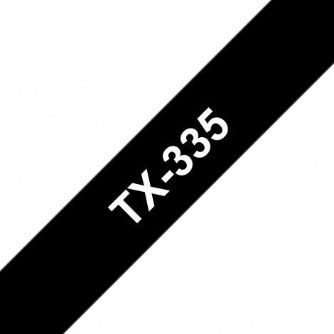 Brother TX335 Nastro tipo TX per PT-30/8000/7000, 12mm x 15m, bianco su nero - C92B61133
