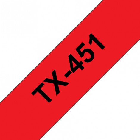 Brother TX451 Nastro tipo TX per PT-8000/7000, 24mm x 15m, nero su rosso - C92B61137
