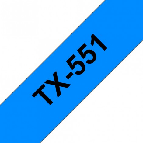 Brother TX551 Nastro tipo TX per PT-8000/7000, 24mm x 15m, nero su blu - C92B61138