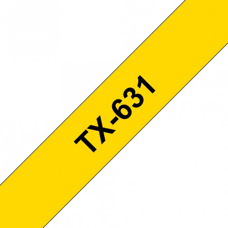 Brother TX631 Nastro tipo TX per pt-30/8000/7000, 12mm x 15m, nero su giallo - C92B61139