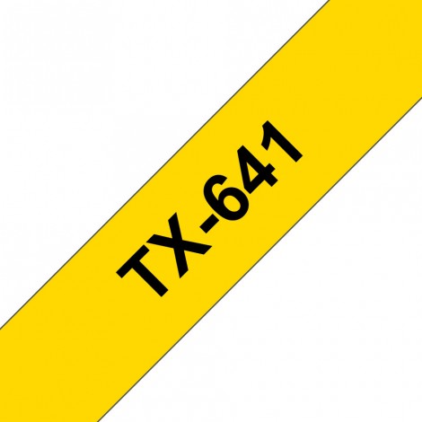 Brother TX641 Nastro tipo TX per PT-8000/7000, 18mm x 15m, nero su giallo - C92B61140