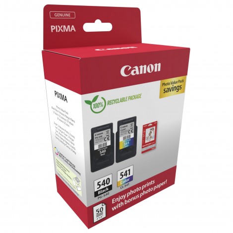 Canon PG540 CL541 Cartuccia inchiostro nero e colore per PIXMA MG 2150 + 50fg di carta fotografica - 1Conf. - 5225B013 - C92C22363