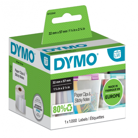 Dymo S0722540 Rotolo 1.000 etichette adesive multiuso (57mmx32mm) 1rot. - C92DY1513