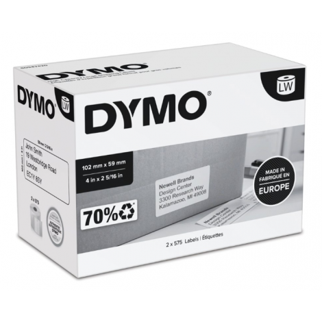 Dymo C92DY1544 Rotolo 1.150 etichette adesive per indirizzi (consumi intensivi) - (59mmx102mm) 2rot. - C92DY1544