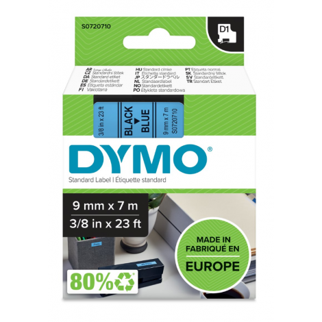 Dymo S0720710 Nastro D1 standard in poliestere per Labelmanager/Labelpoint, 9mm x 7m, nero su blu - C92DY6024
