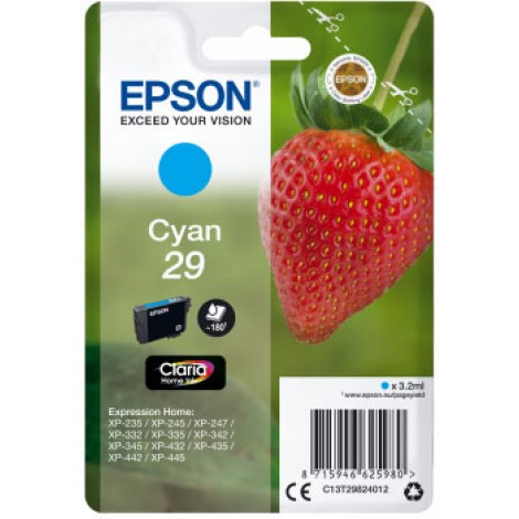 Epson T2982 Cartuccia inchiostro ciano per EXPRESSION HOME XP 235 (3,2ml) 1pz - C13T29824012 - C92E20102