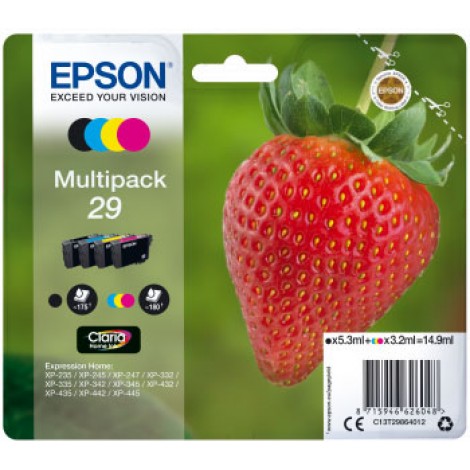 Epson T2986 Cartuccia inchiostro nero e colore per EXPRESSION HOME XP 235 (1x175pg - 3x180pg) 1Conf. - C13T29864012 - C92E20105