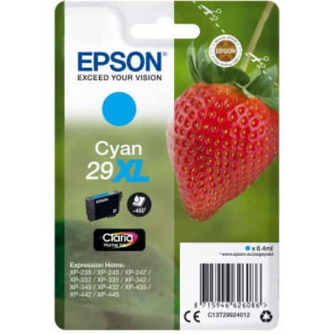 Epson T2992 Cartuccia inchiostro ciano per EXPRESSION HOME XP 235 (6,4ml) 1pz - C13T29924012 - C92E20107