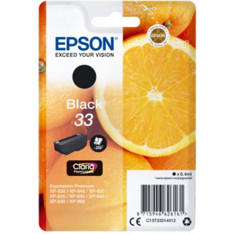 Epson T3331 Cartuccia inchiostro nero per EXPRESSION PREMIUM XP 530 (6,4ml) 1pz - C13T33314012 - C92E20111