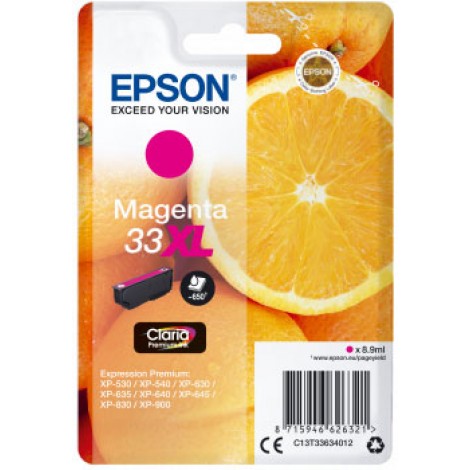 Epson T3363 XL Cartuccia inchiostro magenta per EXPRESSION PREMIUM XP 530 (8,9ml) 1pz - C13T33634012 - C92E20123