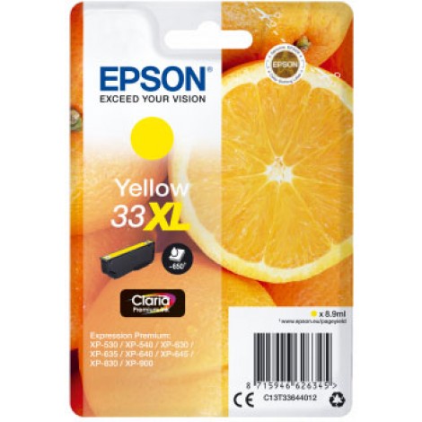 Epson T3364 XL Cartuccia inchiostro giallo per EXPRESSION PREMIUM XP 530 (8,9ml) 1pz - C13T33644012 - C92E20124