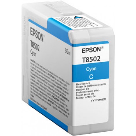 Epson T8502 Cartuccia inchiostro ciano per SURECOLOR SC P800 (80ml) 1pz - C13T850200 - C92E20177