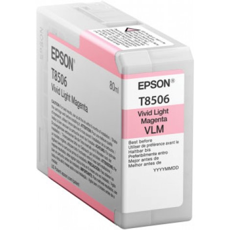 Epson T8506 Cartuccia inchiostro magenta chiaro per SURECOLOR SC P800 (80ml) 1pz - C13T85060N - C92E20181