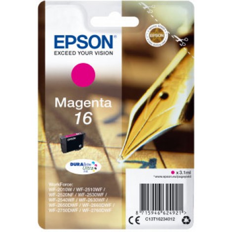 Epson 16 Cartuccia inchiostro magenta per WORKFORCE WF 2010 (3,1ml) 1pz - C13T16234012 - C92E22044