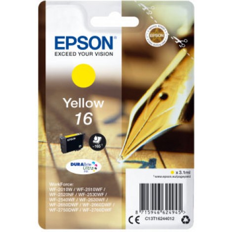 Epson 16 Cartuccia inchiostro giallo per WORKFORCE WF 2010 (3,1ml) 1pz - C13T16244012 - C92E22045