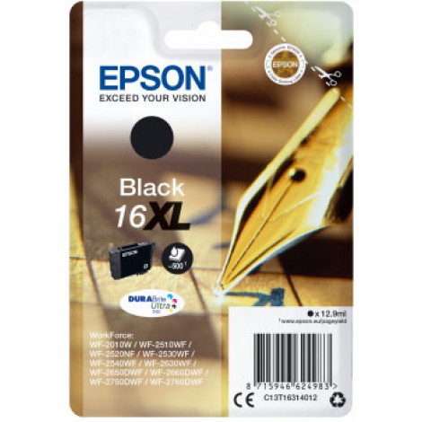 Epson 16 XL Cartuccia inchiostro nero per WORKFORCE WF 2010 (12,9ml) 1pz - C13T16314012 - C92E22047