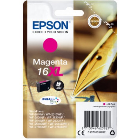 Epson 16 XL Cartuccia inchiostro magenta per WORKFORCE WF 2010 (6,5ml) 1pz - C13T16334012 - C92E22049