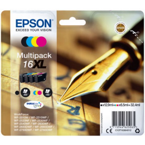 Epson 16 XL Cartuccia inchiostro nero, ciano, magenta e giallo per WORKFORCE WF 2010 (32,4ml) 1Conf. - C13T16364012 - C92E22051
