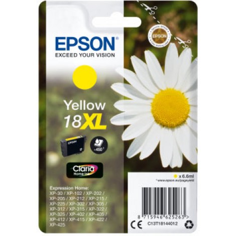 Epson 18 XL Cartuccia inchiostro giallo per EXPRESSION HOME XP 30 (450pg) 1pz - C13T18144012 - C92E22128