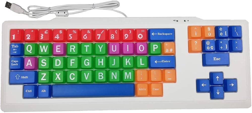 Tastiera semplificata colorata per migliorare l'apprendimento dei bambini