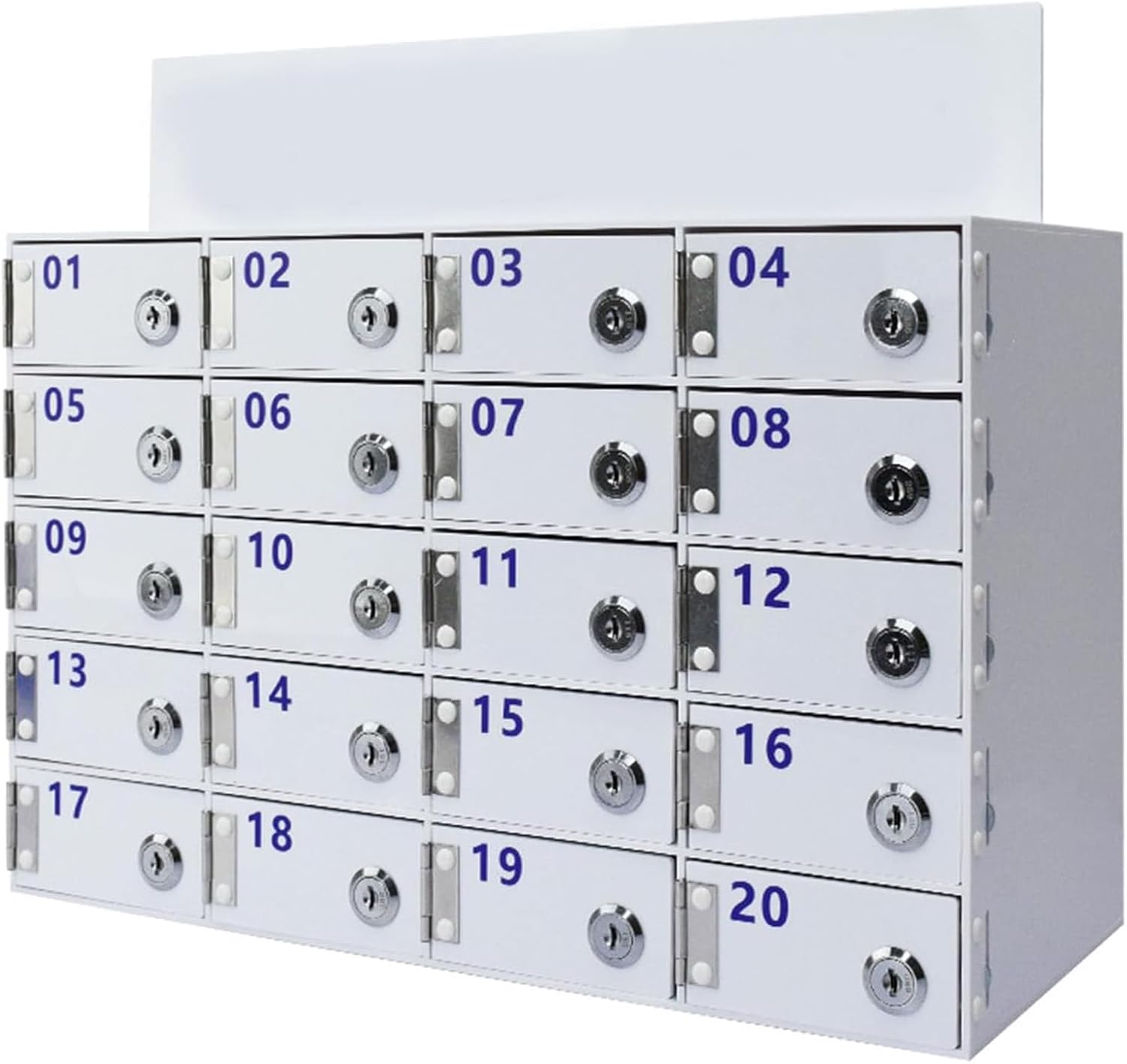 Armadietto portacellulari da 20 posti, materiale acrilico, colore bianco -  C92PAC20G